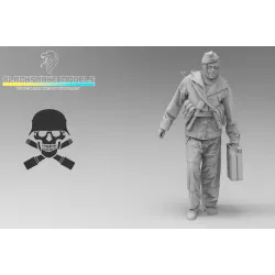 Black Snake Tiger-crew-03 1/35 Tiger Crew Totenkopf In Winter Uniform Eastern Front Resin Kit