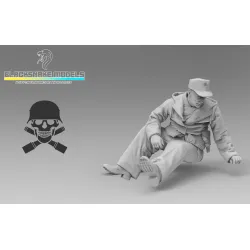 Black Snake Tiger-crew-04 1/35 Tiger Crew Totenkopf In Winter Uniform Eastern Front Resin Kit