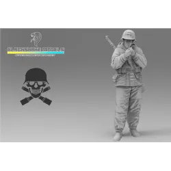 Black Snake Ttnkf-02 1/35 Infantryman Totenkopf In Winter Uniform Taking A Coffee Break Eastern Front 1943-44