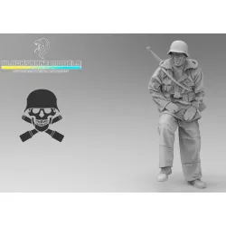 Black Snake Ttnkf-08 1/35 Infantryman Totenkopf In Winter Uniform Sidecar Pilot Eastern Front