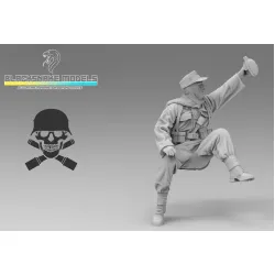 Black Snake Ttnkf-12 1/35 Rider Totenkopf In Winter Gear Eastern Front Eastern Front