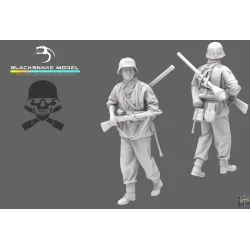 Black Snake Waf-04-48 1/48 German Waffen Soldier Ww2 Resin Figure Kit