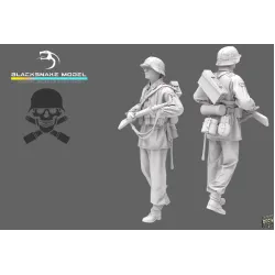 Black Snake Waf-07-48 1/48 German Waffen Soldier Ww2 Resin Figure Kit