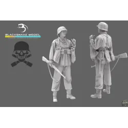 Black Snake Waf-12-48 1/48 German Waffen Soldier Ww2 Resin Figure Kit