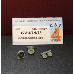 Cat4-r72027 1/72 F7u-3/3m/3p Cutlass Wheels Type1 Aircraft Accessories
