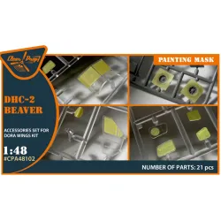 Clear Prop Cpa48102 1/48 Dhc-2 Beaver Painting Mask On Yellow Kabuki Paper For Dora Wings Kit