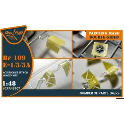 Clear Prop Cpa48107 1/48 Bf-109e-1/3/3a Double-sided Painting Mask On Yellow Kabuki Paper For Wingsy Kits