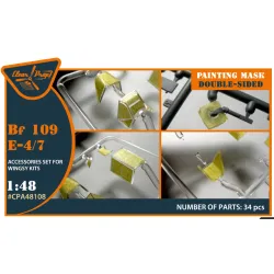 Clear Prop Cpa48108 1/48 Bf-109e-4/7 Double-sided Painting Mask On Yellow Kabuki Paper For Wingsy Kits