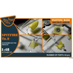 Clear Prop Cpa48125 1/48 Spitfire Tr 9 Double-sided Painting Mask On Yellow Kabuki Paper For Airfix Kit
