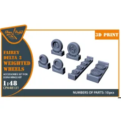 Clear Prop Cpa48131 1/48 Fairey Delta 2 Wheels Set Weighted For Dora Wings Kit
