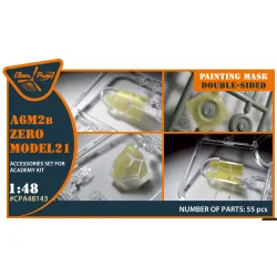 Clear Prop Cpa48143 1/48 Zero A6m2b Model 21 Double-sided Painting Mask For Academy Kit