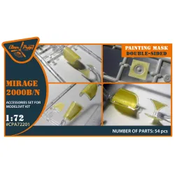 Clear Prop Cpa72201 1/72 Mirage 2000b/N Double-sided Painting Mask On Yellow Kabuki Paper For Modelsvit Kit
