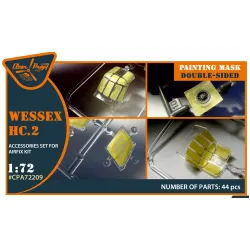Clear Prop Cpa72209 1/72 Wessex Hc 2 Double-sided Painting Mask On Yellow Kabuki Paper For Airfix Kit