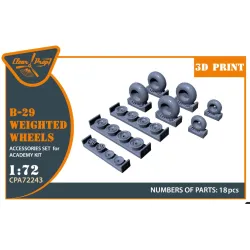 Clear Prop Cpa72243 1/72 B-29 Wheels Set Weighted