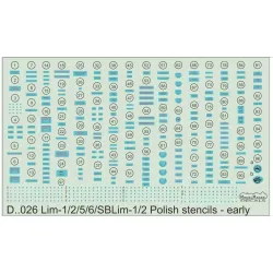 Model Maker D32026 1/32 Lim-1/2/5/6/Sblim1/2 Polish Stencils - Early