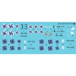 Sbs D72033 1/72 Decal For Ilmari Juutilainen Finlands Top Ace Ww Ii