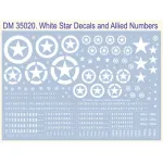 Dan Models 35020 1/35 Ww2 Decal-white Us Army Stars And Numbers Size 215/145 Mm