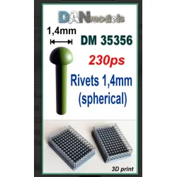 Dan Models 35356 1/35 Spherical Rivets 1/4 Mm Set Of 230 Pieces 3d Printed