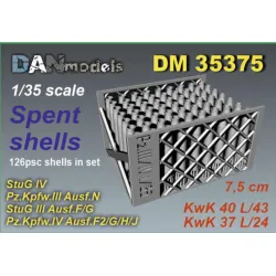 Dan Models 35375 1/35 75mm Spent Shell Casings Set Of 126 Casings Kwk 40 L/43 Kwk 37 L/24 Pz Kpfw Iv Ausf F2/G/H/J Pz Kpfw Iii Ausf N Stug Iii Ausf F/G Stug Iv 3d-printed