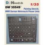 Dan Models 35549 1/35 Painting Stencils Wwii German Wehrmacht Panzer Units