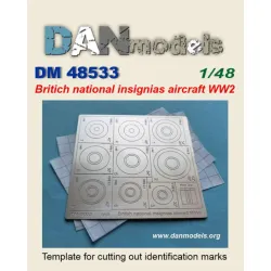 Dan Models 48533 1/48 Britich National Insignias Aircraft Ww2 Template For Cutting Out Identification Marks