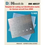 Dan Models 48537 1/48 Template For Cutting Out Identification Marks For German Aircraft From Wwii Material - Alpaka 0/4mm Nickel