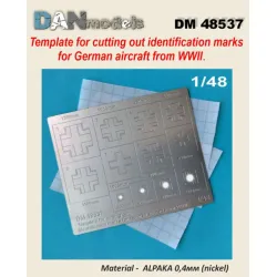 Dan Models 48537 1/48 Template For Cutting Out Identification Marks For German Aircraft From Wwii Material - Alpaka 0/4mm Nickel
