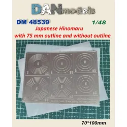 Dan Models 48539 1/48 Japanese Hinomaru With 75mm Outline And Without Outline 70/100mm