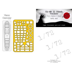 Dead Design Cm72024 1/72 Ki-46 Ii Trainer Dinah Vacu Canopy And Mask For Hasegawa Kit