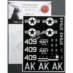 Dead Design Nm32012 1/32 Painting Mask A-1h Skyraider National Insignias For Zoukei Mura