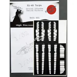 Dead Design Sm32001 1/32 Set Of Spray Mask Ki-45 Toryu Control Surfaces Zoukei Mura