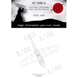 Dead Design Sm32036 1/32 Set Of Spray Mask Bf 109k-4 Control Surfaces Kotare