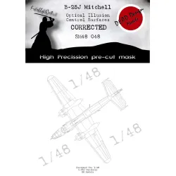 Dead Design Sm48048 1/48 Set Of Spray Mask B-25j Control Surfaces For Hk Models