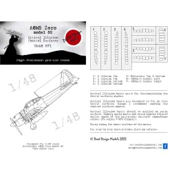 Dead Design Sm48071 1/48 Set Of Spray Mask A6m5 Model 52 Control Surfaces For Fine Molds
