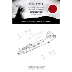 Dead Design Sm72053 1/72 Set Of Spray Mask G4m1 Betty Control Surfaces Hasegawa
