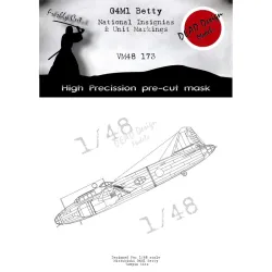 Dead Design Vm48173 1/48 Painting Mask G4m1 Betty National Insignias For Icm
