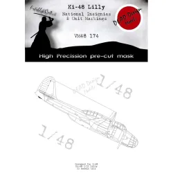 Dead Design Vm48174 1/48 Painting Mask Ki-48 Lilly National Insignias For Icm