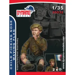 Dynamo Models 35032 1/35 Little Boy Picking Nose/Waving Flag 3d Print Resin Kit