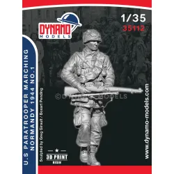 Dynamo Models 35112 1/35 Us Paratrooper Rifleman Marching Normandy 1944 Ww2 3d Printed Resin Kit
