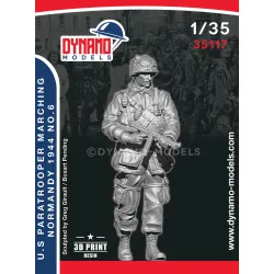 Dynamo Models 35117 1/35 Us Paratrooper Smg Marching Normandy 1944 Ww2 3d Printed Resin Kit