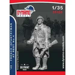 Dynamo Models 35158 1/35 1940 French Infantryman At Rest 3d Printed Resin Kit