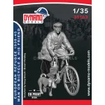 Dynamo Models 35163 1/35 Civilian Refugee Man On Bicycle And Dog 3d Printed Resin Kit