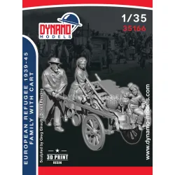 Dynamo Models 35166 1/35 Civilian Refugee Family With Cart 3d Printed Resin Kit