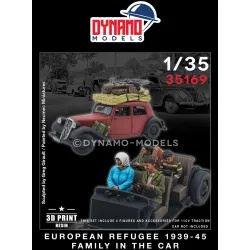 Dynamo Models 35169 1/35 Civilian Refugee Family In The Car 3d Printed Resin Kit