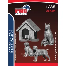 Dynamo Models 35a001 1/35 Animal Set Family Of Dogs 5 Pcs 3d Printed Kit