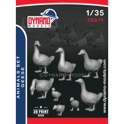 Dynamo Models 35a011 1/35 Animal Set Geese 8 Figures 3d Printed Kit