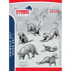 Dynamo Models 35a15 1/35 Animal Set Dogs 6 Pcs 3d Printed Kit