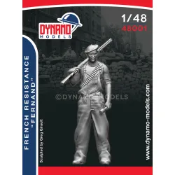 Dynamo Models 48001 1/48 French Resistance Fernand Ww2 3d Printed Resin Kit