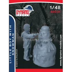 Dynamo Models 48031 1/48 Little Boy Building Snowman 3d Printed Resin Kit