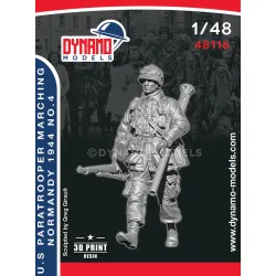 Dynamo Models 48116 1/48 Us Paratrooper Bazooka Marching Normandy 1944 3d Printed Resin Kit